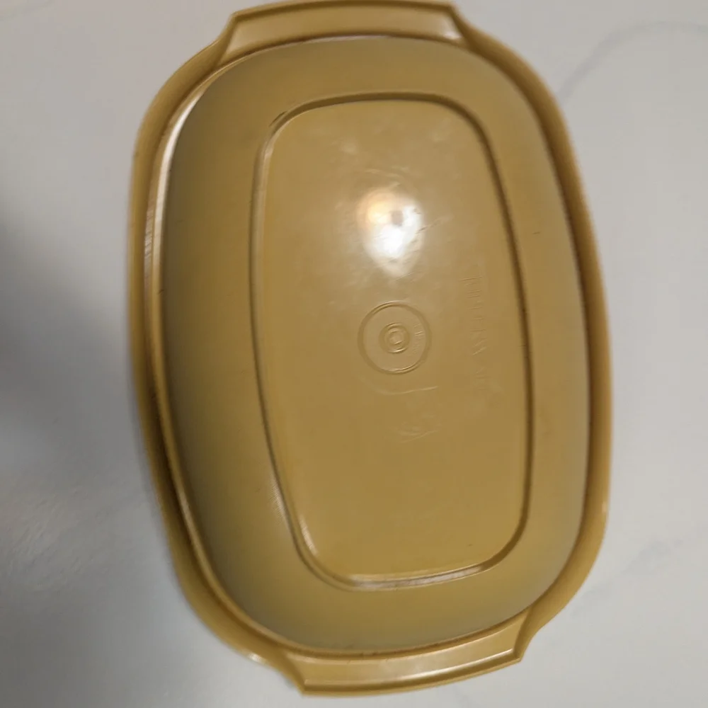 Vintage Tupperware Harvest Gold Microwave Steamer 3 Piece